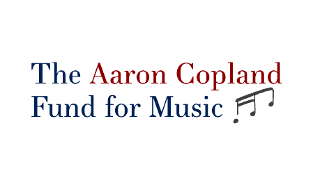 funder 7 aaroncopland fund Wild Up Logo for the Aaron Copland Fund for Music with Blue and Red Text and a Small Music Note Icon