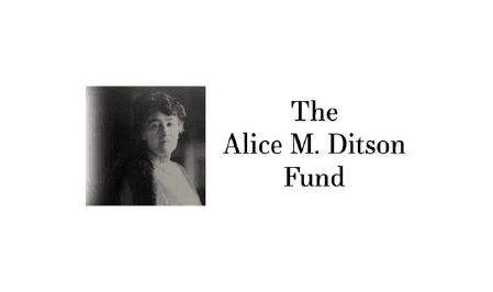 funder 9 alice m ditson Wild Up Black and white Portrait of a Woman on the Left with the Text 'the Alice M Ditson Fund' to the Right